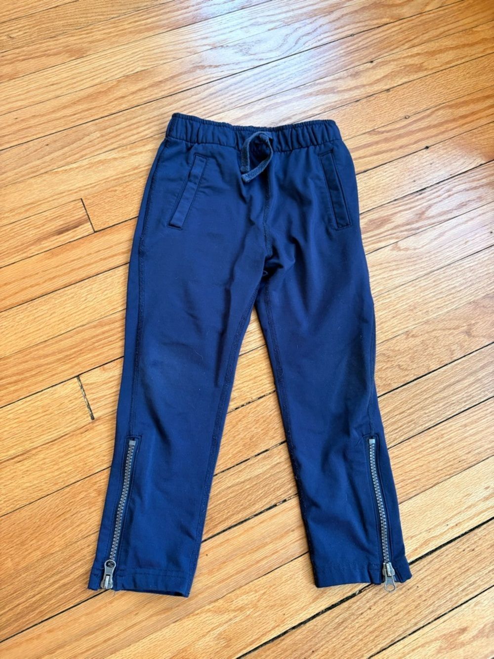 Hanna Andersson Kids Navy Zip Hem Joggers Size 4T Jogger Pants Activewear
